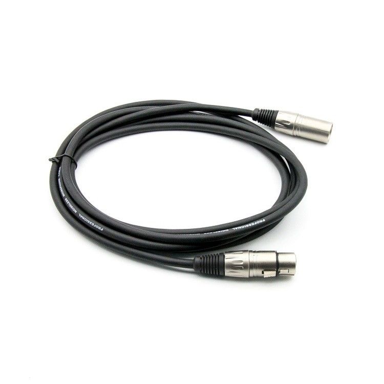10ft XLR مرد به XLR زن کابل میکروفون تهویه کننده برای صحنه و موسیقی زنده کابل میکروفون سیاه