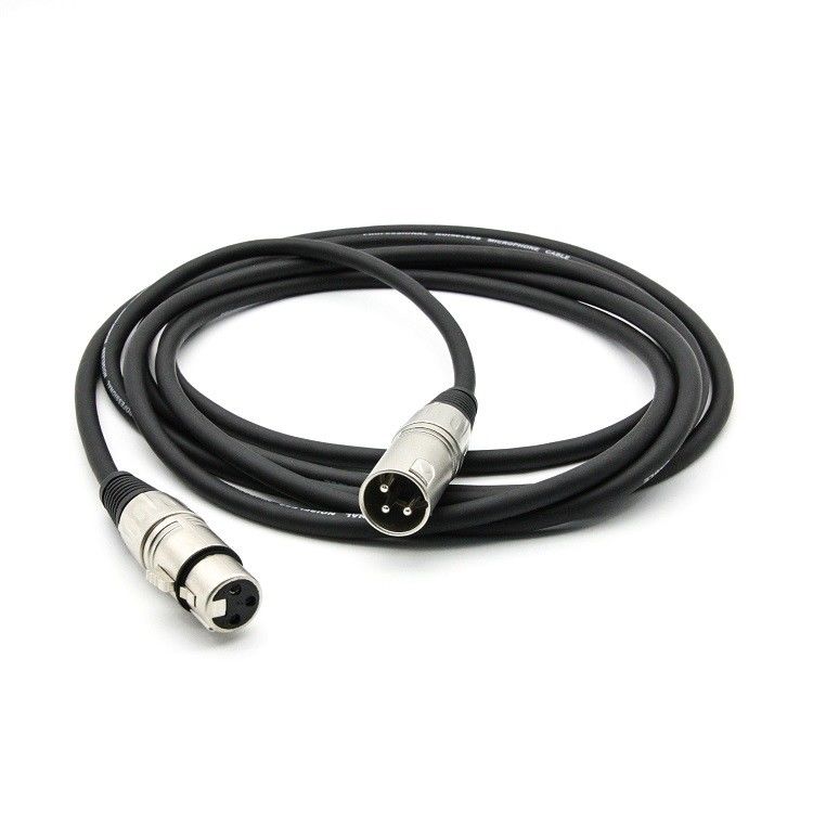10ft XLR مرد به XLR زن کابل میکروفون تهویه کننده برای صحنه و موسیقی زنده کابل میکروفون سیاه