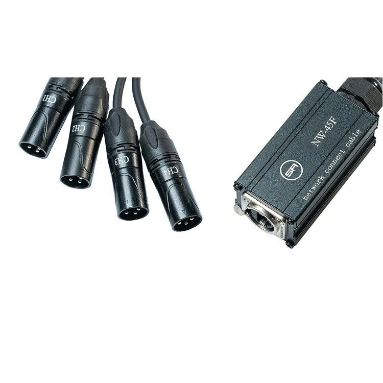 کابل تقسیم شبکه XLR 4 کانال 3-پین گیرنده چند مار به Rj45 کابل واحد اتریکن