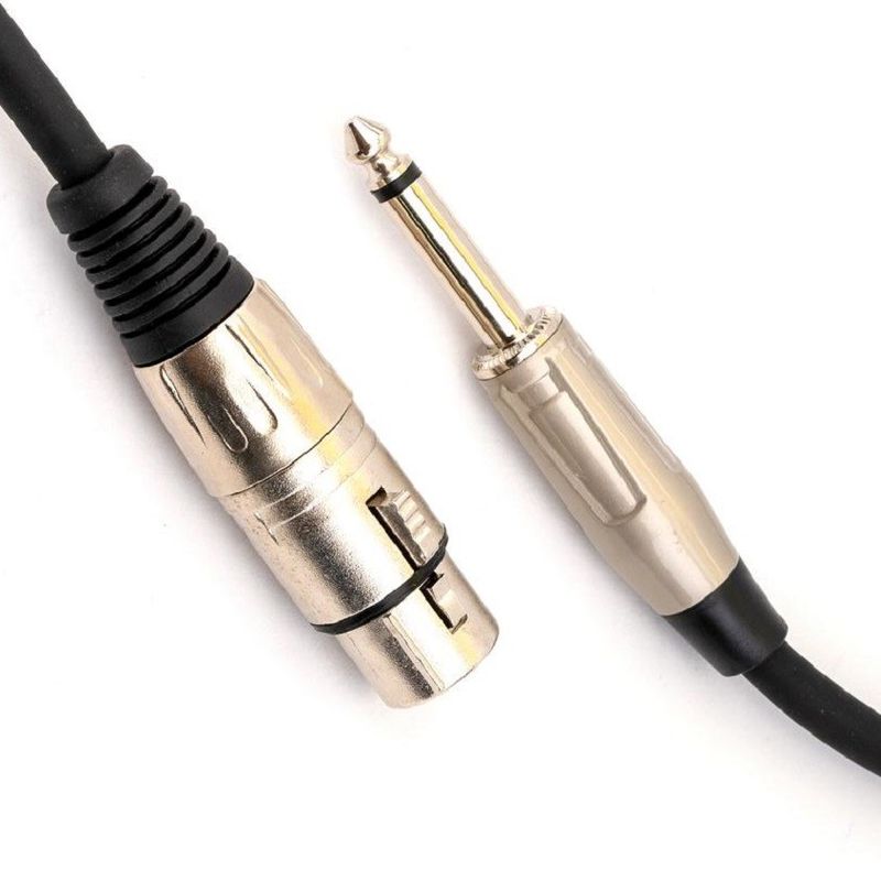 1/4 اینچ مرد به XLR زن سیم میکروفون سیاه کابل XLR 10 فوت کابل میکروفون