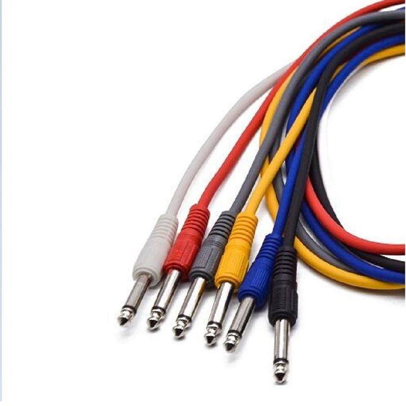 1 پا گیتار پیچ کابل های منجر به اثر پدال 6 رنگ گیتار پدال ابزار کابل