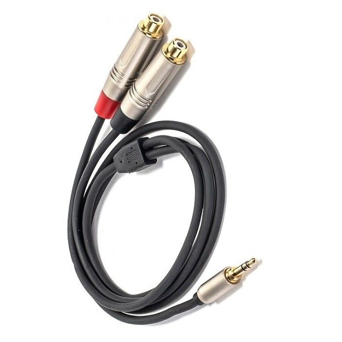 کابل پخش کننده آدیو و 3.5 میلی متری استریو به دو RCA برای مخلوط کننده بلندگو