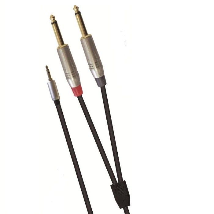 آدیو Y Splitter Adapter 3.5mm استریو تا دو 1/4 اینچ برای مخلوط کننده بلندگو