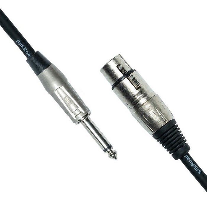 XLR زنانه تا 1/4 اینچ 6.35mm TS کابل میکروفون سیم میکروفون سیاه کابل XLR 10 فوت