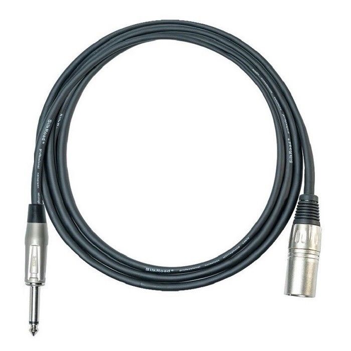 XLR زنانه تا 1/4 اینچ 6.35mm TS کابل میکروفون سیم میکروفون سیاه کابل XLR 10 فوت